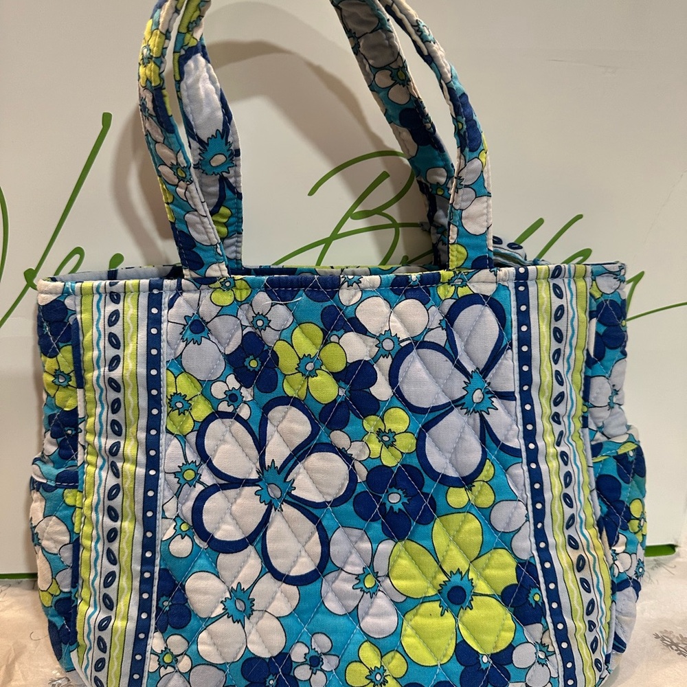 Vera Bradley Blue and Green Floral Tote - Picture 2 of 6